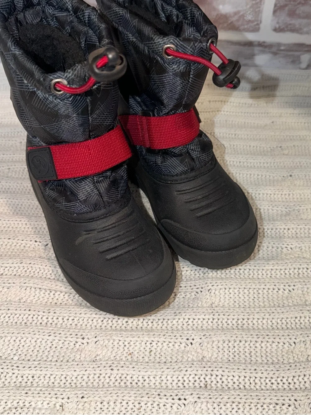Northside Kids Black and Red Rain & Snow Boots